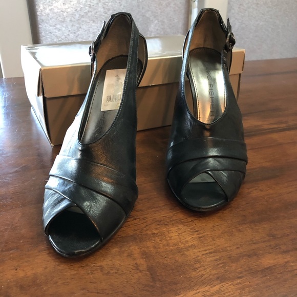 Black Leather 4 inch heel - Picture 1 of 4